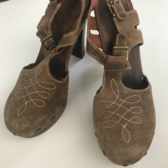 Kors Michael Kors Suede wood heel sandals 8.5 - Picture 4 of 8